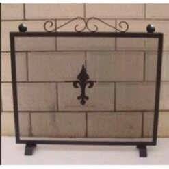 Pare-étincelles Pour Cheminée 1 Panneau 67X53Cm Fer Ibero Flor Lys Vivahogar Vh62793