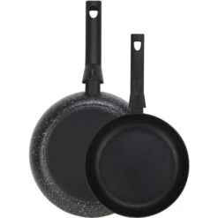 FAGOR Nela Marble Set De 2 Poêles à Frire Induction 20-24cm Aluminium 3 Mm, Antiadhésif Sans PFOA Noir