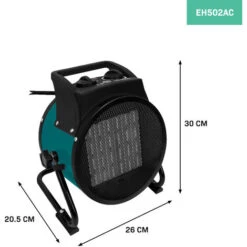 Radiateur électrique / à Rayonnement Avec Mode Ventilation – 3000W – 3 Niveaux De Puissance – Pour Des Pièces Jusqu'à 30 M² -Ubbink Magasin 59281905 5