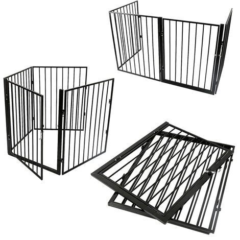 Hofuton Protection De Cheminée Avec Porte Protection De Four En Métal Parc Pour Enfants Grille De Barrière Noir 7 Hofuton Protection De Cheminée Avec Porte Protection De Four En Métal Parc Pour Enfants Grille De Barrière Noir – Image 5