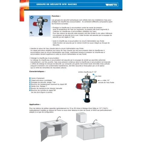 WATTS Groupe De Sécurité - 1/2 Standard - 54310 5 WATTS Groupe De Sécurité - 1/2 Standard - 54310 – Image 3