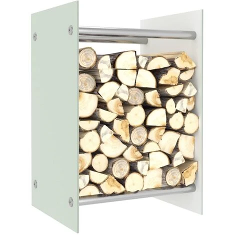 Nova Porte-bois En Bois Et Divers Métal Blanc Taille : 40x35x60 Cm 3 Nova Porte-bois En Bois Et Divers Métal Blanc Taille : 40x35x60 Cm