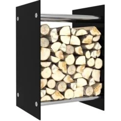 Nova Porte-bois En Bois Et Divers Métal Noir Taille : 40x35x60 Cm -Ubbink Magasin 60808633 2