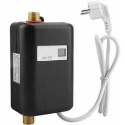 Chauffe-Eau Electrique 220V 3800W Chauffe-Eau Instantané Convient Pour Convertir De L'Eau Froide En Eau Chaude Température De Débit D'Eau Réglable Pour Cuisine Salle De Bain(Black)——VEBTles