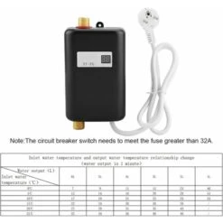 Chauffe-Eau Electrique 220V 3800W Chauffe-Eau Instantané Convient Pour Convertir De L'Eau Froide En Eau Chaude Température De Débit D'Eau Réglable Pour Cuisine Salle De Bain(Black)——VEBTles 11 Chauffe-Eau Electrique 220V 3800W Chauffe-Eau Instantané Convient Pour Convertir De L'Eau Froide En Eau Chaude Température De Débit D'Eau Réglable Pour Cuisine Salle De Bain(Black)——VEBTles -Ubbink Magasin 60878182 5