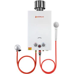 Chauffe-eau à Gaz Camplux BW264C 10L Avec Couvercle De Pluie, Norme GAR Certifiée CE, Utilisation Pour Le Camping, Les RV, Le Lavage Du Cheval