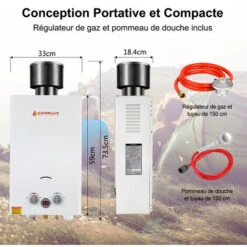 Chauffe-eau à Gaz Camplux BW264C 10L Avec Couvercle De Pluie, Norme GAR Certifiée CE, Utilisation Pour Le Camping, Les RV, Le Lavage Du Cheval -Ubbink Magasin 61062920 5