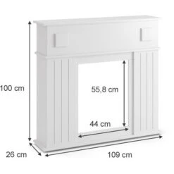 Bordure De Cheminée Blanc Cadre De Cheminée Déco Vintage Vicco -Ubbink Magasin 62368353 3