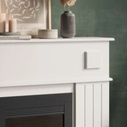 Bordure De Cheminée Blanc Cadre De Cheminée Déco Vintage Vicco -Ubbink Magasin 62368353 5