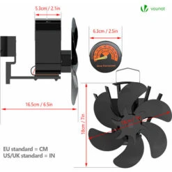 Ventilateur Poele Bois 6 Lames Avec Thermometre -Ubbink Magasin 64699710 5