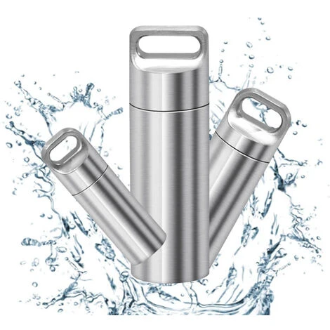 Réservoir étanche De Survie En Acier Inoxydable Bouteille De Médicament Portable Mini Réservoir Scellé Portable-BDD 4 Réservoir étanche De Survie En Acier Inoxydable Bouteille De Médicament Portable Mini Réservoir Scellé Portable-BDD – Image 2