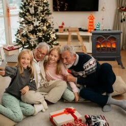 Froadp 1500W Cheminée électrique Thermostat D'ambiance Chauffage Noire Radiateurs Soufflants à Puissance De Chauffage PTC Avec Simulation De Flamme LED -Ubbink Magasin 66344835 4