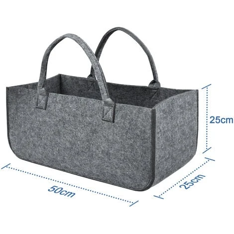 Froadp Sac à Buche En Feutre Pour Bois De Cheminée, Cabas De Courses, Panier à Bois Portable, Pliable Résistant Panier à Bûches Bois, Sac à Range-Bûches (30L, Lot De 2, Gris Moyen) 4 Froadp Sac à Buche En Feutre Pour Bois De Cheminée, Cabas De Courses, Panier à Bois Portable, Pliable Résistant Panier à Bûches Bois, Sac à Range-Bûches (30L, Lot De 2, Gris Moyen) – Image 2