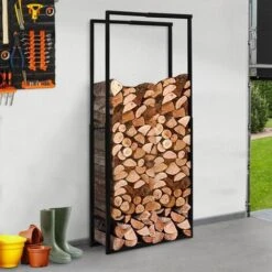 Range Bûches Métal Modulable Pour Cheminée Ajustable Largeur Et Hauteur 65x25x150 CM -Ubbink Magasin 69113980 5