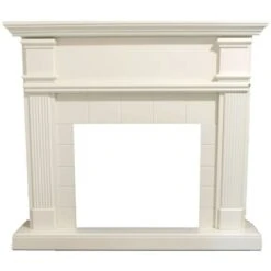 Cadre De Cheminée Blanc Crème Cm 102,2x114x28,2 MPC CORNICE CAMINO CALDERA BIANCO