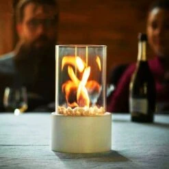 ZXPASRA Mini Cheminée Personnelle, Cheminée à Alcool Ronde, Cheminée Au Bio-éthanol De Table De Décor De Paysage De Feu Réel, Brasero De Bureau, Pour Extérieur/Intérieur, 16.5 X 16.5 X 27.5 Cm,Blanc -Ubbink Magasin 69756538 2