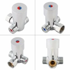 G1/2 Vanne Eau Chaude Et Froide Mélange Valve Automatique Thermostatique Connexions Robinet -Ubbink Magasin 70394504 3