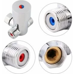 G1/2 Vanne Eau Chaude Et Froide Mélange Valve Automatique Thermostatique Connexions Robinet -Ubbink Magasin 70394504 5