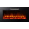 Cheminée Électrique Murale Encastrable 2000W Kekai Alabama 91,4x14x48 Cm Effet Feu 9 Couleurs à 5 Niveaux Et Télécommande