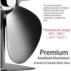 Ventilateur De Poêle 5 Lames à économie De Carburant Alimentées Par La Chaleur - Bureau -Ubbink Magasin 71278715 4