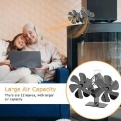 Ventilateur De Poêle 12 Lames à économie De Carburant Alimentées Par La Chaleur - Bureau -Ubbink Magasin 71278718 3