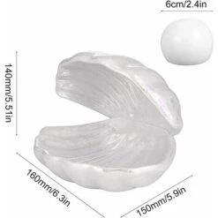 Shell Pearl Night Light, Ornement De Bureau Portable LED Pearl Light, Plateau à Bijoux En Céramique, Pour La Décoration De La Maison Du Salon, Ornement De Bureau Créatif Shell -Ubbink Magasin 71470645 4