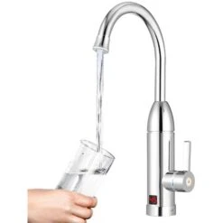 Randaco Robinet Chauffe Eau Instantané Electrique 3kW Pour Un Lave-mains, Vaisselle Mais Pas Pour Une Douche Bien Chaude