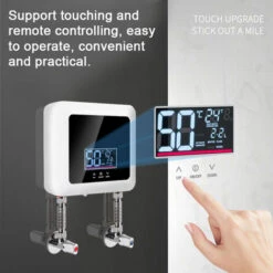 Chauffe-Eau Instantané 7500W Mini Chauffe-Eau Électrique Sans Réservoir Affichage LED Mural Support Thermostat Mode/Réglage De Puissance Pour Maison Cuisine Salle De Bain (Noir) -Ubbink Magasin 72248351 3