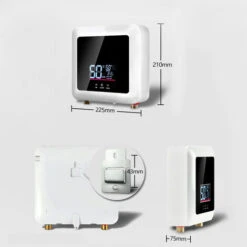 Chauffe-Eau Instantané 7500W Mini Chauffe-Eau Électrique Sans Réservoir Affichage LED Mural Support Thermostat Mode/Réglage De Puissance Pour Maison Cuisine Salle De Bain (Noir) -Ubbink Magasin 72248351 5