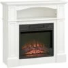 HOMCOM Cheminée électrique XL Style Classique Chic 1800 W Effet Flammes LED Minuterie Température Luminosité Réglables Télécommande Fournie Blanc -Ubbink Magasin 72276188 1