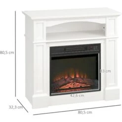 HOMCOM Cheminée électrique XL Style Classique Chic 1800 W Effet Flammes LED Minuterie Température Luminosité Réglables Télécommande Fournie Blanc -Ubbink Magasin 72276188 3