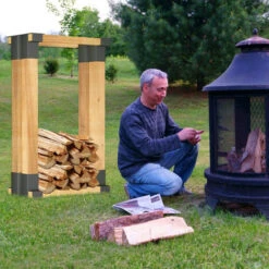 Froadp Aide à L'empilage Support à Bois De Chauffage En Métal, Etagère Cheminée, 4 Pièces -Ubbink Magasin 72872587 4