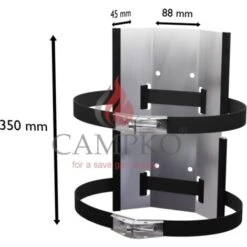 CAMPKO Support Mural Avec Sangles Pour Bouteille De Gaz 30cm