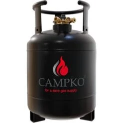 CAMPKO Bouteille GPL Bluetooth Réservoir 22L 9kg Noir Camping Car Fourgon