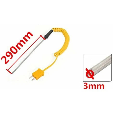 Régulateur De Température De Sonde En Acier Inoxydable à Thermocouple De Type K 290x3mm 4 Régulateur De Température De Sonde En Acier Inoxydable à Thermocouple De Type K 290x3mm – Image 2
