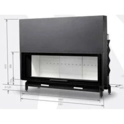 Insert Cheminées à Bois 200 EVO LD Porte Guillotine 22 KW + 8 Bouches Recuperateur De Chaleur -Ubbink Magasin 75232021 4