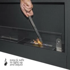 Augusto - Cheminée Encastrée Au Bioéthanol Avec 2 Brûleurs De 1,5 Litre. Cheminée Au Bioéthanol En Acier Inoxydable Et Verre Trempé. 110x54 Cm Couleur Noir -Ubbink Magasin 75262735 3