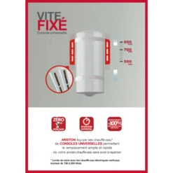 Ariston HPC+, Chauffe-eau électrique Vertical Mural 100 Litres, Diam. 530 Mm - Triple Protection - Anode Titane Et Magnésium, Résistance Stéatite - Conçu Et Fabriqué Pour être Installé En France -Ubbink Magasin 75399991 4