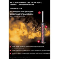 Ariston HPC+, Chauffe-eau électrique Vertical Mural 100 Litres, Diam. 530 Mm - Triple Protection - Anode Titane Et Magnésium, Résistance Stéatite - Conçu Et Fabriqué Pour être Installé En France -Ubbink Magasin 75399991 5