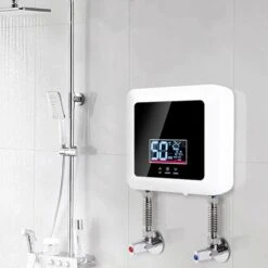 7500W Chauffe-Eau Instantané Sans Réservoir Douche Électrique Mini, 230V Chauffe-Eau Instantané Douche Jardin, Mini Chauffe-Eau Instantané Sans Réservoir Pour Salle De Bains Cuisine, Panneau LED