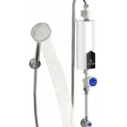 Mini Chauffe-eau électrique Instantané 5500 W, étanche IPX4 Avec Affichage LED Et Pommeau De Douche Chauffe-eau Instantané Thermostatique Pour Salle De Bain Cuisine。