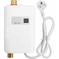 Mini Chauffe-eau électrique Instantané, Chauffe-eau électrique 220 V 3800 W Avec écran Numérique, Chauffe-eau Instantané Sans Réservoir Pour Salle De Bain, Cuisine, Lavage Rouge (blanc)