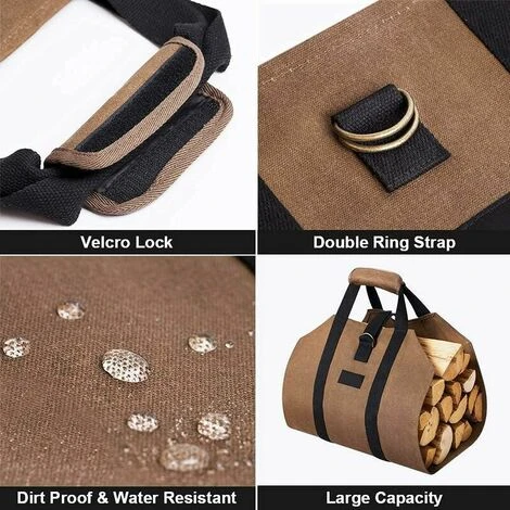 TRIOM Panier à Bûches Et Sac à Bûches Bois De Chauffage Porte-bûches Toile Cheminée Bois Sac De Transport Extra Grand Porte-Bois De Chauffage Paniers De Bois De Chauffage Intérieurs Pour Camping Toile 5 TRIOM Panier à Bûches Et Sac à Bûches Bois De Chauffage Porte-bûches Toile Cheminée Bois Sac De Transport Extra Grand Porte-Bois De Chauffage Paniers De Bois De Chauffage Intérieurs Pour Camping Toile – Image 3