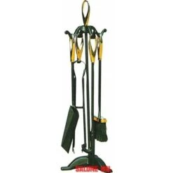 Ensemble De 4 Outils Pour Cheminée Elisse Acier Laiton H.65 Cm. - Salle De Repos -Ubbink Magasin 77511654 3