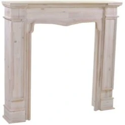 Cheminée En Bois Blanchi Cm108x21,5h101
