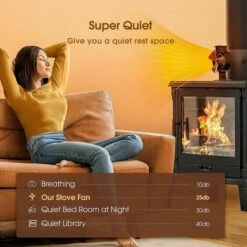 Ventilateur Poele à Bois, 4 Pales Silencieux Ventilateur Cheminee, Fixe Sur Tuyau, Ventilateur De Poêle Pour Cheminée/Poêle à Bois/Gaz/Poele A Granule, Avec 2 Aimants Et 1 Anneau De Rechange -Ubbink Magasin 79134028 4