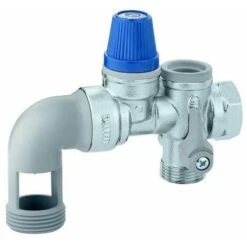 Groupe De Sécurité Coudé NF 3/4 Avec Siège Inox Pour Chauffe-eau électrique