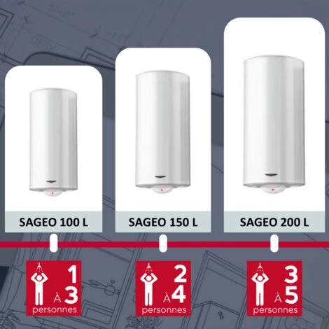 Ariston Sagéo Chauffe Eau électrique Vertical Mural 100 Litres Diamètre 530 Mm - Résistance Stéatite - Conçu Et Fabriqué Pour être Installé En France. 7 Ariston Sagéo Chauffe Eau électrique Vertical Mural 100 Litres Diamètre 530 Mm - Résistance Stéatite - Conçu Et Fabriqué Pour être Installé En France. – Image 5