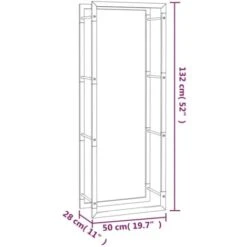 Portant De Bois De Chauffage | Porte Bûches Et Range Bûches Noir Mat 50x28x132 Cm Acier 93168 -Ubbink Magasin 81167980 5