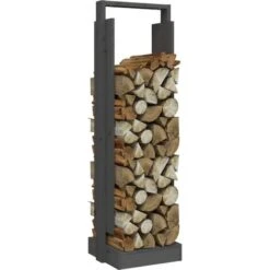 Porte-bûches | Abri Bûches Range Bûches Gris 33,5x30x110 Cm Bois Massif De Pin 85787 -Ubbink Magasin 81168128 4